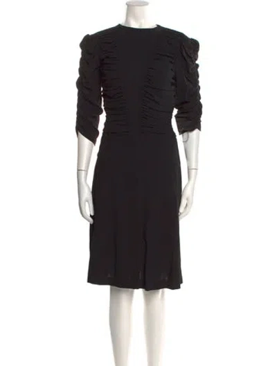 Pre-owned Omo Norma Kamali Vintage Midi Length Dress In Black
