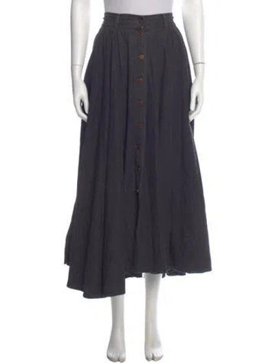 Pre-owned Omo Norma Kamali Vintage Midi Length Skirt In Gray