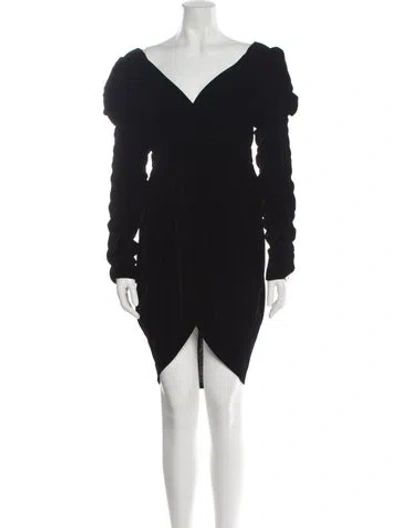 Pre-owned Omo Norma Kamali Vintage Mini Dress In Black