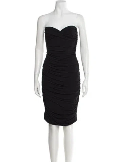 Pre-owned Omo Norma Kamali Vintage Mini Dress In Black