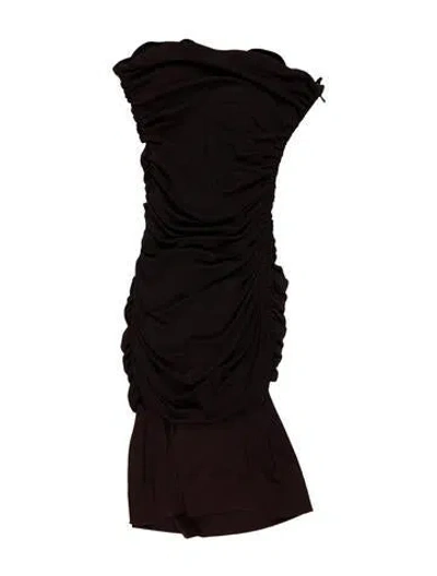 Pre-owned Omo Norma Kamali Vintage Mini Dress In Brown