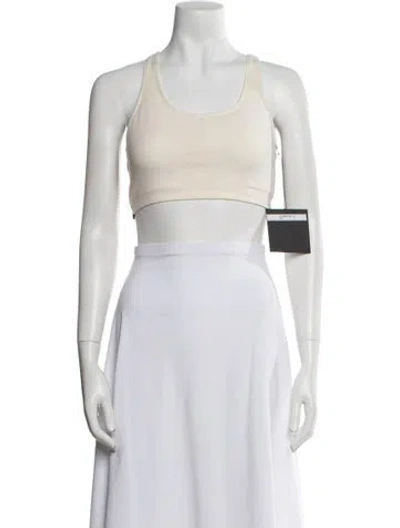 Pre-owned Omo Norma Kamali Vintage Scoop Neck Crop Top In Neutral