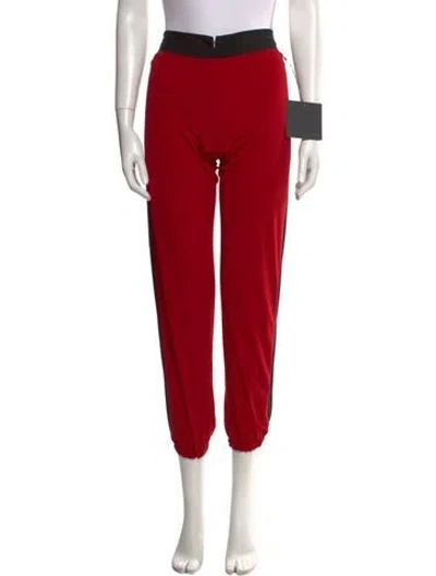 Pre-owned Omo Norma Kamali Vintage Skinny Leg Pants In Red
