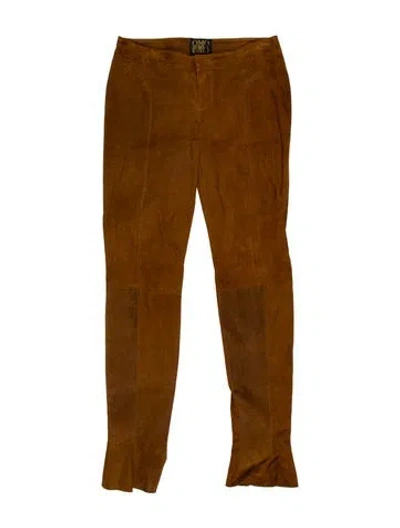 Pre-owned Omo Norma Kamali Vintage Straight Leg Pants In Brown