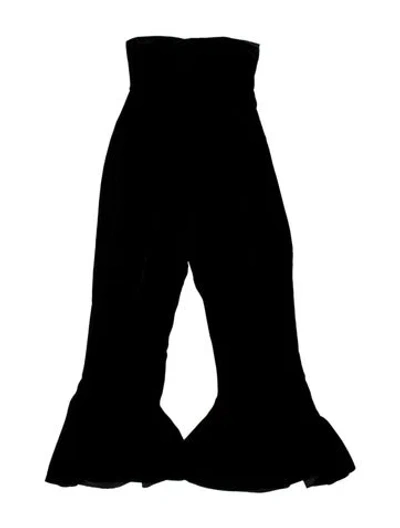 Pre-owned Omo Norma Kamali Vintage Wide Leg Pants In Black