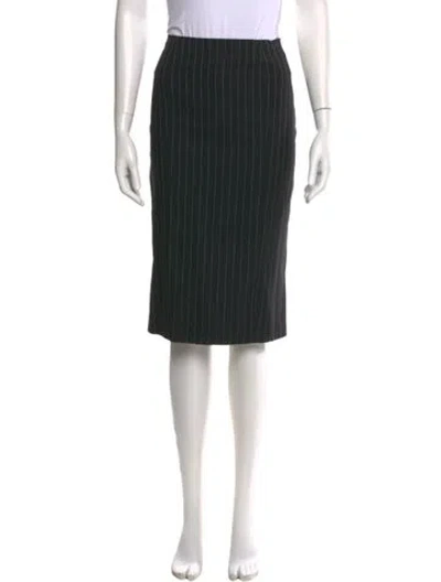 Pre-owned Omo Norma Kamali Wool Knee-length Skirt In Black