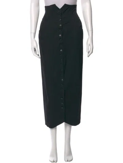 Pre-owned Omo Norma Kamali Wool Midi Length Skirt In Black