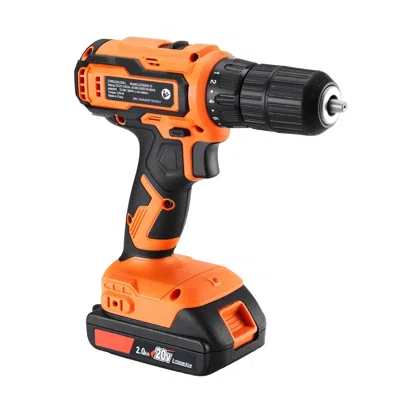 O-moshon Cordless Drill Driver, 1/2 Inch Metal Chuck, Dual-speed Variable, 20v Drill Driver Kit With Lithium  In Orange