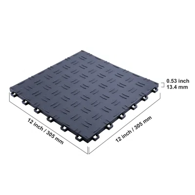 O-moshon Garage Tiles Interlocking, 12 X 12 X 0.53 Inch 25 Pack Garage Floor Covering Tiles, Non-slip Double- In Gray