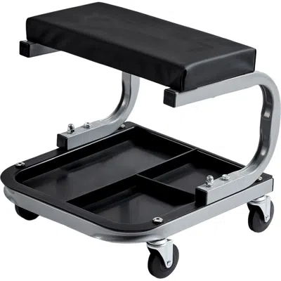 O-moshon Mechanics Garage Stool 250 Lbs Mechanic Creeper Seat Under Car Tool Tray, Non-adjustable Height In Black