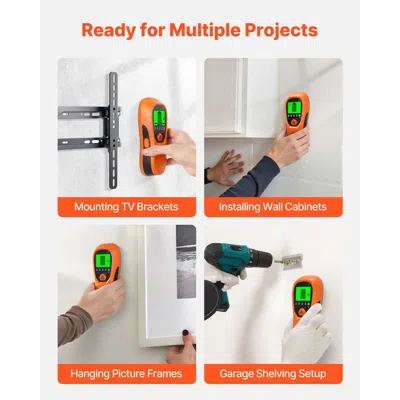 O-moshon Stud Finder Wall Scanner, 5 In 1, Electronic Wall Stud Detector With Smart Sensor, High-definition L In White