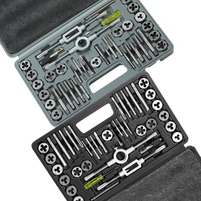O-moshon Tap And Die Set, 80-piece Metric And Sae Standard, Bearing Steel Taps And Dies, Essential Threading  In Gray
