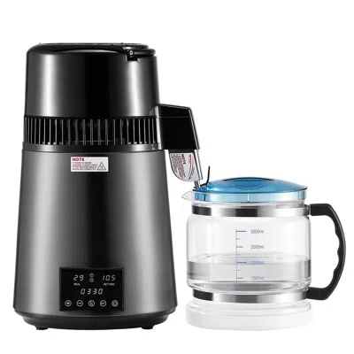 O-moshon Water Distiller, 4l 1.1 Gallon Pure Water Purifier Filter For Home Table Countertop, 1750w Distilled In Black
