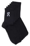 On 3-pack Logo Organic Cott Quarter Socks In Black