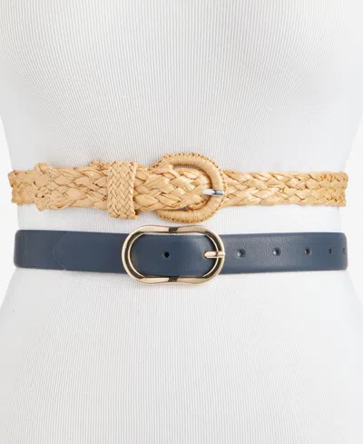 On 34th 2-pc. Seasonal Braid And Pant Belt Set, Macy's Exclusive In Orange