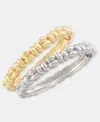On 34th 2-pc. Set Textured Bangle Bracelets, Macy's Exclusive In Gold