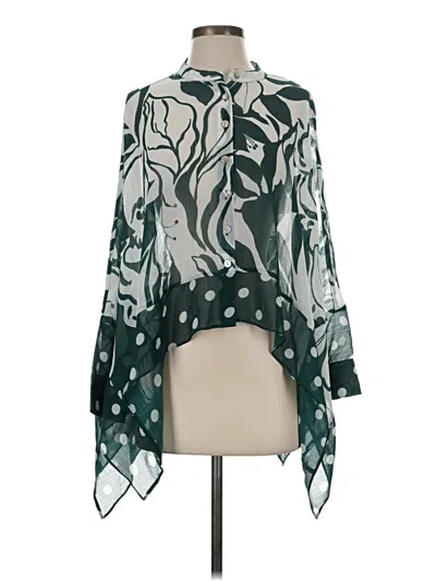 Pre-owned On 34th 3/4 Sleeve Blouse In Green