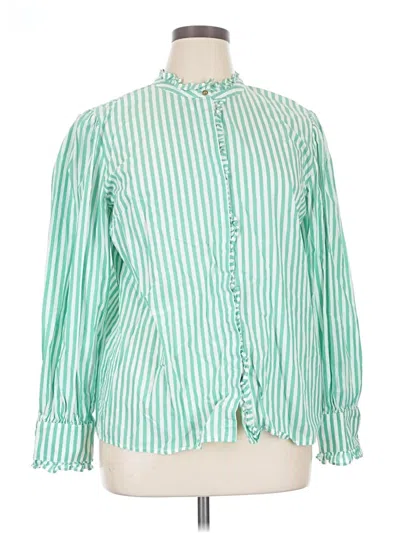 Pre-owned On 34th 3/4 Sleeve Blouse In Green