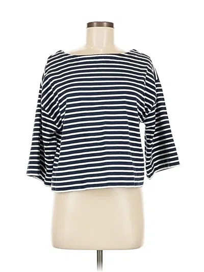 Pre-owned On 34th 3/4 Sleeve Top Blue Boatneck Tops