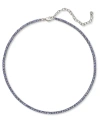 ON 34TH 3MM CRYSTAL STATION ALL-AROUND TENNIS NECKLACE, 15" + 2" EXTENDER, CREATED FOR MACY'S