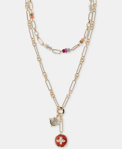 On 34th Bead & Charm Layered Lariat Necklace, 16" + 2" Extender, Macy's Exclusive In Gold