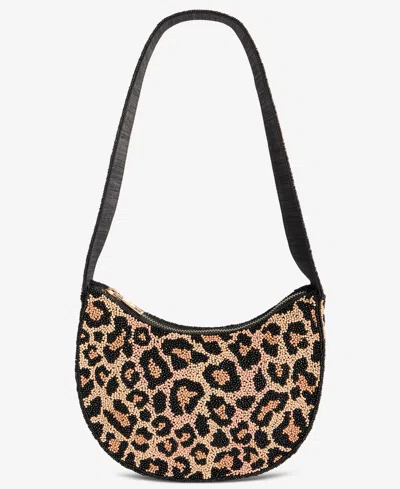 On 34th Beaded Half Moon Shoulder Bag, Macy's Exclusive In Brown