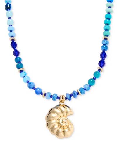 On 34th Beaded Shell Pendant Necklace, 16" + 2" Extender, Macy's Exclusive In Gold