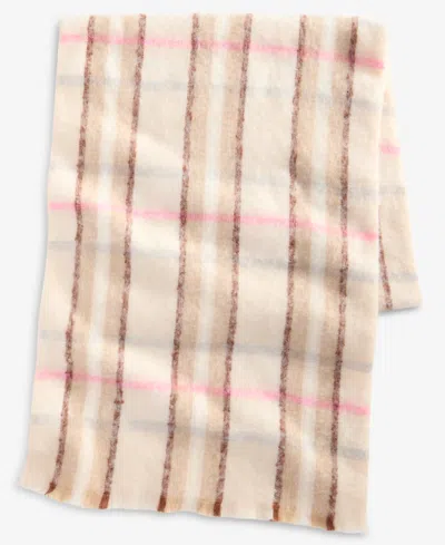 On 34th Brushed Plaid Blanket Wrap, Macy's Exclusive In Blue