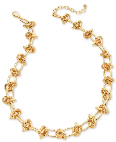 On 34th Clustered Link Collar Necklace, 17" + 2" Extender, Created For Macy's In Gold