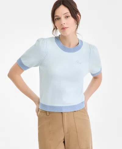 On 34th Colorblocked Short-sleeve Sweater, Macy's Exclusive In Blue