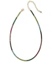 On 34th 3mm Crystal Station All-around Tennis Necklace, 15" + 3" Extender, Created For Macy's In Multi