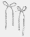 On 34th Crystal Bow Linear Drop Earrings, Macy's Exclusive In Metallic