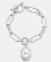 On 34th Crystal Locket Link Bracelet, Macy's Exclusive In Metallic