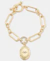 On 34th Crystal Star Oval Locket Charm Bracelet, Macy's Exclusive In Gold