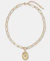 On 34th Crystal Star Oval Locket Pendant Necklace, 18" + 3" Extender, Macy's Exclusive In Gold