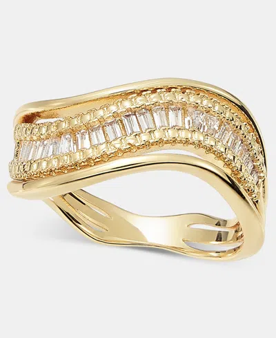 On 34th Cubic Zirconia Wavy Band Ring, Macy's Exclusive In Gold