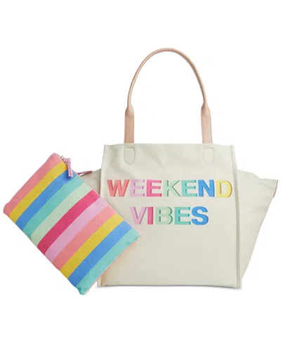 On 34th Cynthiah Canvas Tote Bag, Created For Macy's In White