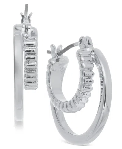 On 34th Double Hoop Earrings, Exclusively At Macy's In Silver