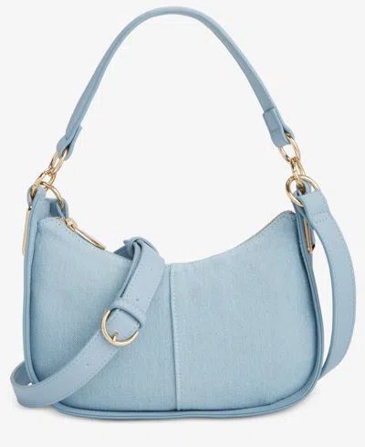 On 34th Dyanne Small Denim Shoulder Crossbody, Created For Macy's In Denim Cham