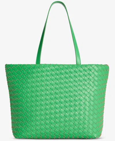 On 34th Extra-large Woven Tote, Exclusively At Macy's In Bright Green
