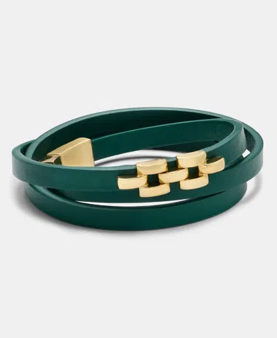 On 34th Faux Leather Wrap Bracelet, Macy's Exclusive In Green