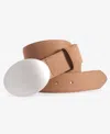 On 34th Faux-suede Plaque Buckle Belt, Macy's Exclusive In Brown