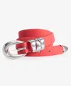 On 34th Faux-suede Sculpture Buckle Belt, Macy's Exclusive In Pink