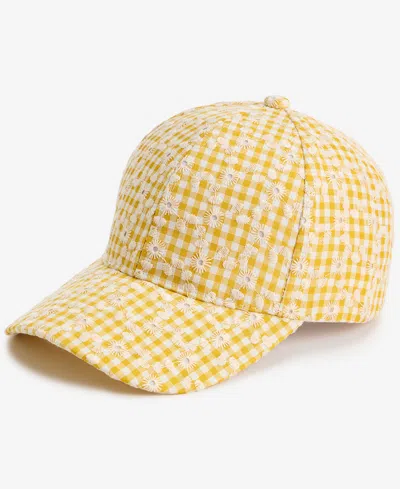 On 34th Floral Embroidered Gingham Baseball Cap, Macy's Exclusive In Multi