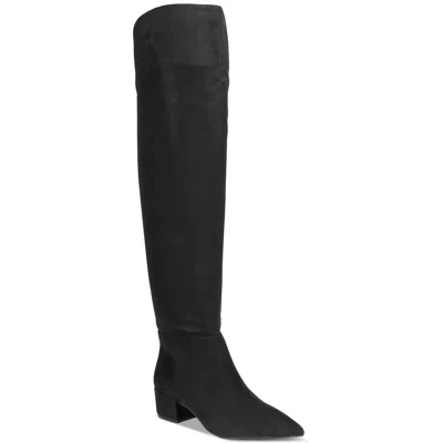 On 34th Gabriellaaf Womens Zipper Manmade Knee-high Boots In Black Micro