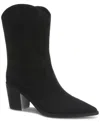 On 34th Gemma Stacked Heel Booties, Created For Macy's In Black Micro
