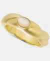 On 34th Gold-plated Twist Mother Of Pearl Ring, Macy's Exclusive In Yellow