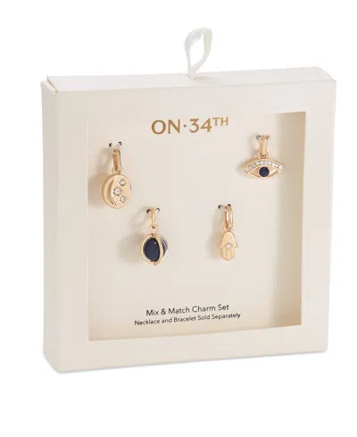 On 34th Gold-tone 4-pc. Set Stone Celestial-themed Mix & Match Charms, Created For Macy's