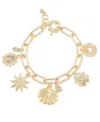 On 34th Gold-tone Crystal Charm Flex Bracelet, Exclusively At Macy's