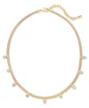 On 34th Gold-tone Crystal Snake Chain Collar Necklace, 18" + 3" Extender, Exclusively At Macy's In Gold